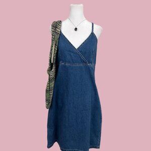 Blue denim y2k cami mini dress #minidress